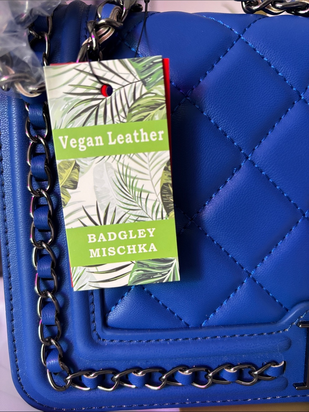 Badgley Mischka Quilted Vegan Leather Crossbody NWT - Picture 3 of 14